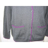 Vintage Pendleton Woolen Mills 100% Wool Cardigan Sweater Womens L Charcoal USA