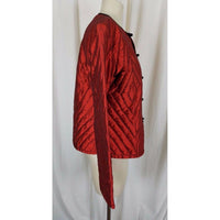 Shira Leah Chicago Quilted Mandarin Asian Inspired Changshan Jacket Womens L Red