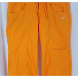 Nike Cropped Parachute Capri Pants Cinch Ankles Womens M Cotton Yellow Orange