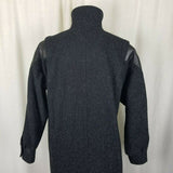 VTG International Outerwear Wool Black Leather Maxi Duster Trench Coat Womens 8