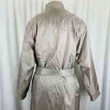 Windsor Bay Metallic Sheen Puffer Parka Long Maxi Trench Coat Womens 8 Tie Belt