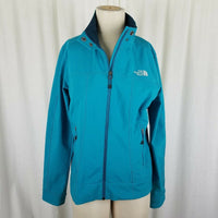 The North Face Fleece Lined Zip Up Microfiber Windbreaker Jacket Womens M Blue