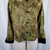 Vintage Reversible Black Velvet Frog Closures Jacket Chinese Metallic Womens L