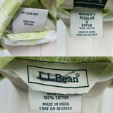 LL Bean Floral All Weather Cotton Barn Trench Coat Womens S Lime Green OAPX8