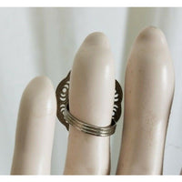 Oval Polished Black Coal Look Adjustable Ring Womens One Size Band Faceted Frame