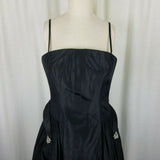 Marie St. Claire Vintage Black Taffeta Formal Princess Maxi Prom Dress Womens 6