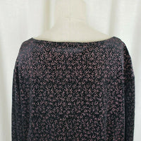 Elementz Stretch Jersey Knit Floral Metallic Top Shirt Tunic Blouse Womens 3X