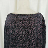 Elementz Stretch Jersey Knit Floral Metallic Top Shirt Tunic Blouse Womens 3X