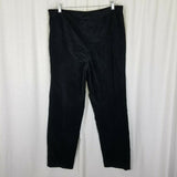 Talbots Classic Side Zip Black Velvet Brushed Cotton Pants Womens 16 Flat Front
