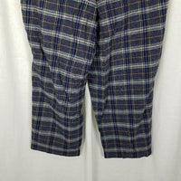 LL Bean Signature Plaid Wool Wide Legs Trousers Pants Womens 18 Belted Buckle
