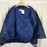 Vintage Budweiser Spellout Satin Quilted Bomber Baseball Jacket Mens XL USA 90s