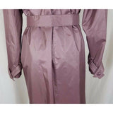Jennifer Hill Shiny Wet Look Belted Tie Sash Long Trench Coat Womens 6 Rose Pink