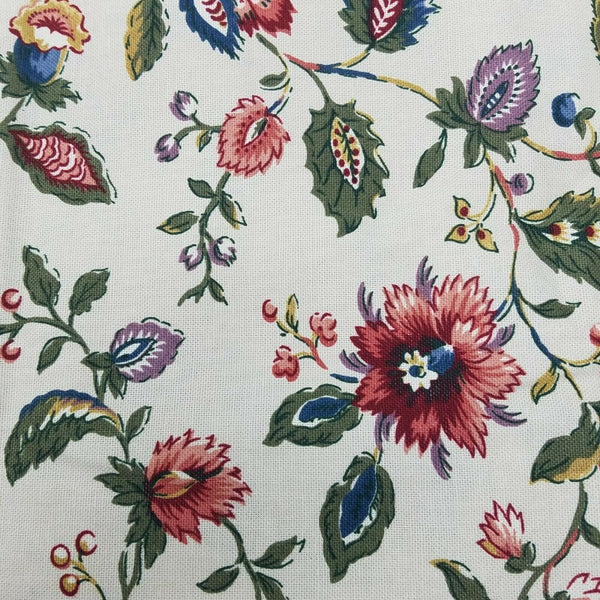 Waverly Longford Jacobean Style Floral Cotton Fabric Material Roses Flowers USA