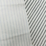 Screenprinted Striped Cotton Fabric Vintage 1/2 yards Black & White Pinstripes