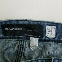 RocaWear Embroidered Hip Hop Streetwear Urban Baggy Denim Blue Jeans Mens 40x33