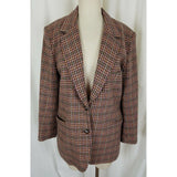 Brooks Brothers 100% Wool Houndstooth Checked Blazer Jacket Womens 10 Vintage