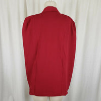 Sophie Rue Red Cape Vest Jacket Blazer Open Front Swing Womens M SR1768 Cotton