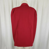 Sophie Rue Red Cape Vest Jacket Blazer Open Front Swing Womens M SR1768 Cotton