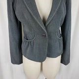 White House Black Market Exposed Stitching Fitted Blazer Jacket Womens S Flirty