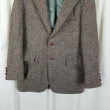 Vintage HARRIS Tweed Bartleigh Blazer Brown Check Wool Sport Coat Jacket Mens 43