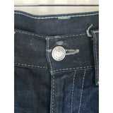 True Religion Skinny with Flaps Pocket Faded Mens 36 Dark Denim Blue Jeans 40x33