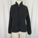 Woolrich Black Berber Fleece Full Zip Up Fitted Funnel Neck Jacket Womens S