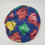 Bright Loud Painters Newsboy Cabbie Driver Flat Cap Hat Beret Vintage 80s Mens L