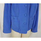 David Brooks Petites Wool Button Up Jacket Blazer Womens 12P Periwinkle Blue