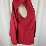 Sophie Rue Red Cape Vest Jacket Blazer Open Front Swing Womens M SR1768 Cotton