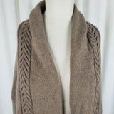 BCBG Maxazria Lambswool Cable Knit Open Front Wrap Shawl Swing Sweater Womens XS