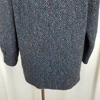 Vintage BBI Wool Black Double Breasted Peacoat Coat Womens 10 Speckled Tweed 80s