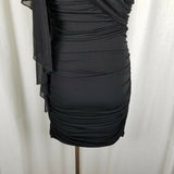 Deb Slinky One Shoulder Ruched Little Black Dress with Jeweled Accents Women's size Large