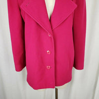 Vintage Mackintosh Pink 90s Wide Lapel Wool Peacoat Coat Jacket Womens 10 USA