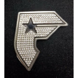 Famous Stars & Straps F Gun Look Silver & Rhinestone Metal Belt Buckle Mens and