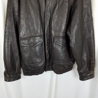 Vintage Scully Brown Pebble Leather Flight Bomber Jacket Mens XL Flannel Lined