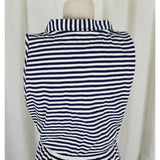 Dockers Jersey Knit Cotton Striped Summer Mini Dress Womens M Navy Blue Sailor