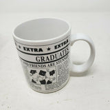 Vintage Russ Extra Graduates Coffee Mug Ceramic Cup Handle Korea Graduation Pen