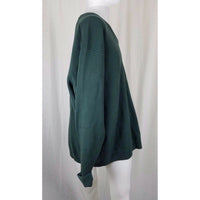 LL Bean 100% Pima Cotton VNeck Pullover Green Sweater Mens XXL 2XL Winter Weight