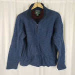 Woolrich Sweater Mens L 1/4 Zip Henley Wool Knit Fleece Collar Funnel Neck Blue