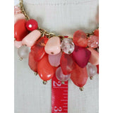 Resin Statement Dangle Charm Bib Cluster Chunky BEADED NECKLACE Faceted Jewels