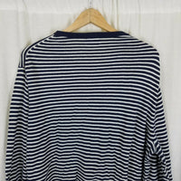 JCrew Harbor Cotton Merino Wool Sailor Striped Crewneck Pullover Sweater Mens XL