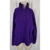 Lands End Funnel Neck Purple Fleece Sweatshirt Sweater Jacket Womens size 10 12