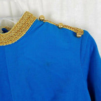Lisanne Loungewear Blue Velour Pantsuit Jumpsuit Culottes Womens 16 60s 70s MCM