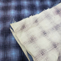 Vintage Plaid Cotton Woven Flannel Fabric 2.5 yards 36" x 90" Blue Black Purple