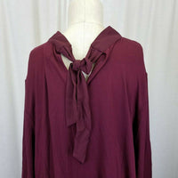 Lysse Plus Ainsley Crochet Trim Choker Top Shirt Tunic Blouse Womens 3X Currant