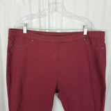 Evy's Tree Denim Skinnies Ponte Pants Skinny Jeans Jeggings Leggings Maroon 2X