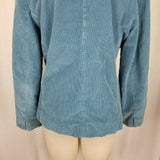 LL Bean Riding Equestrian Corduroy Blazer Jacket Womens 12P Blue 3 Button Up