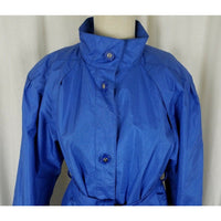 Vintage J Gallery Funnel Neck Belted Cape Top All Weather Trench Coat Womens 8P