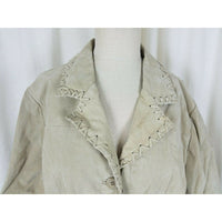 OuterEdge Brushed Leather Suede Braided Belt Tie Sash Jacket Coat Womens 1X Plus