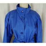 Vintage J Gallery Funnel Neck Belted Cape Top All Weather Trench Coat Womens 8P